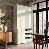 Pantry Cabinet with Rolling Storage Cart