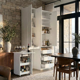 Pantry Cabinet with Rolling Storage Cart