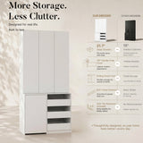 Pantry Cabinet with Rolling Storage Cart