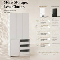 Pantry Cabinet with Rolling Storage Cart