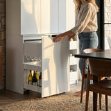 Pantry Cabinet with Rolling Storage Cart