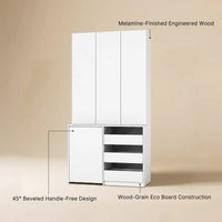 Pantry Cabinet with Rolling Storage Cart