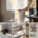 Pantry Cabinet with Rolling Storage Cart