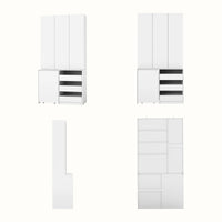 Pantry Cabinet with Rolling Storage Cart