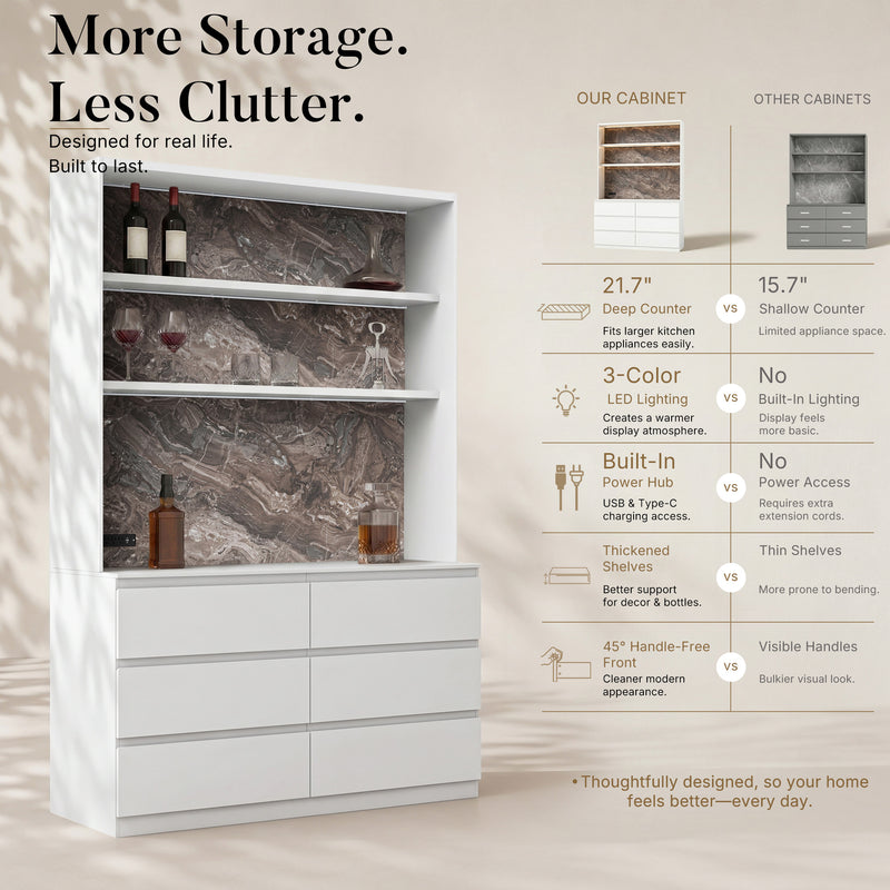 Pantry Cabinet with Built-In Power Outlet