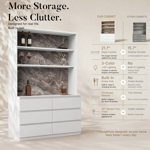 Pantry Cabinet with Built-In Power Outlet