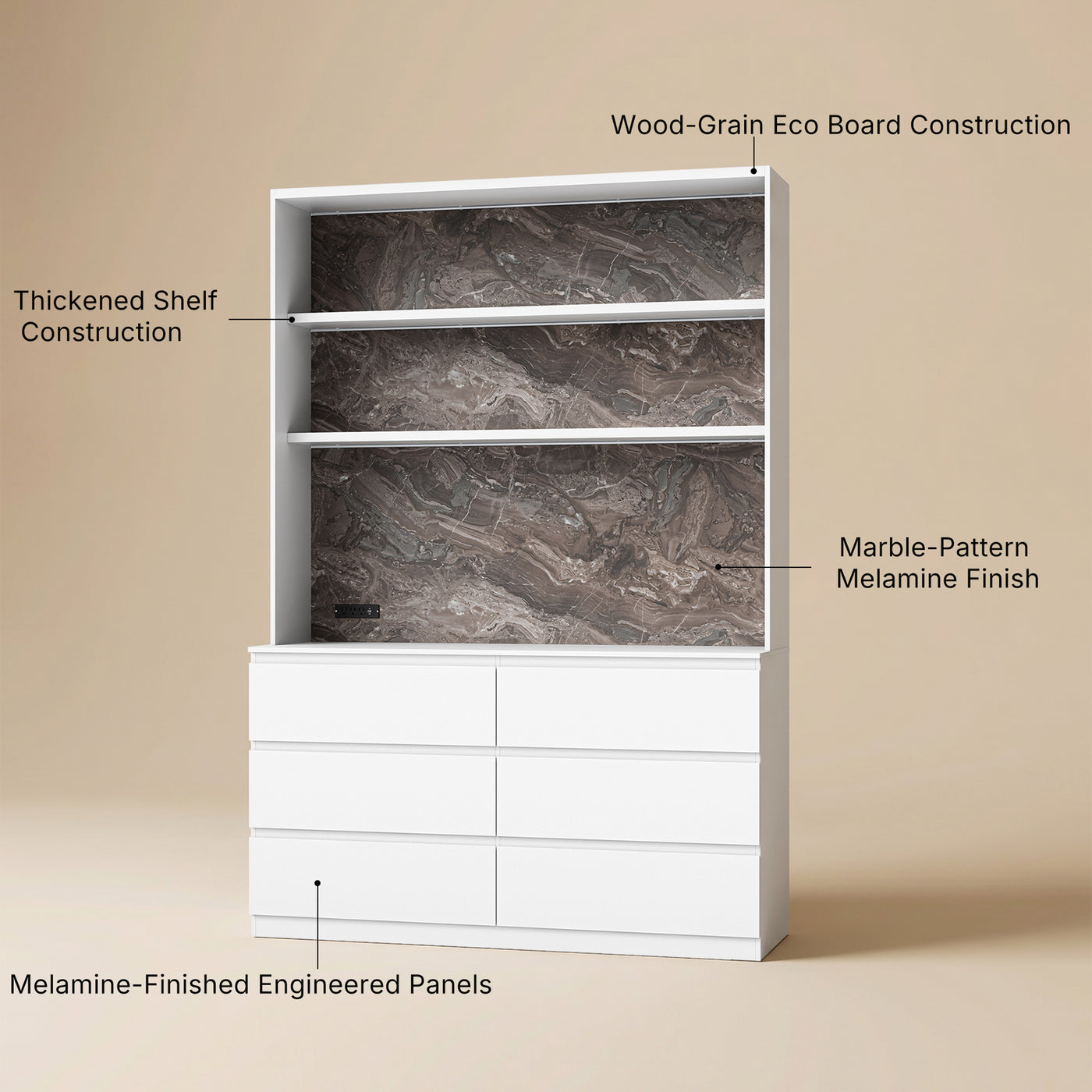 Pantry Cabinet with Built-In Power Outlet
