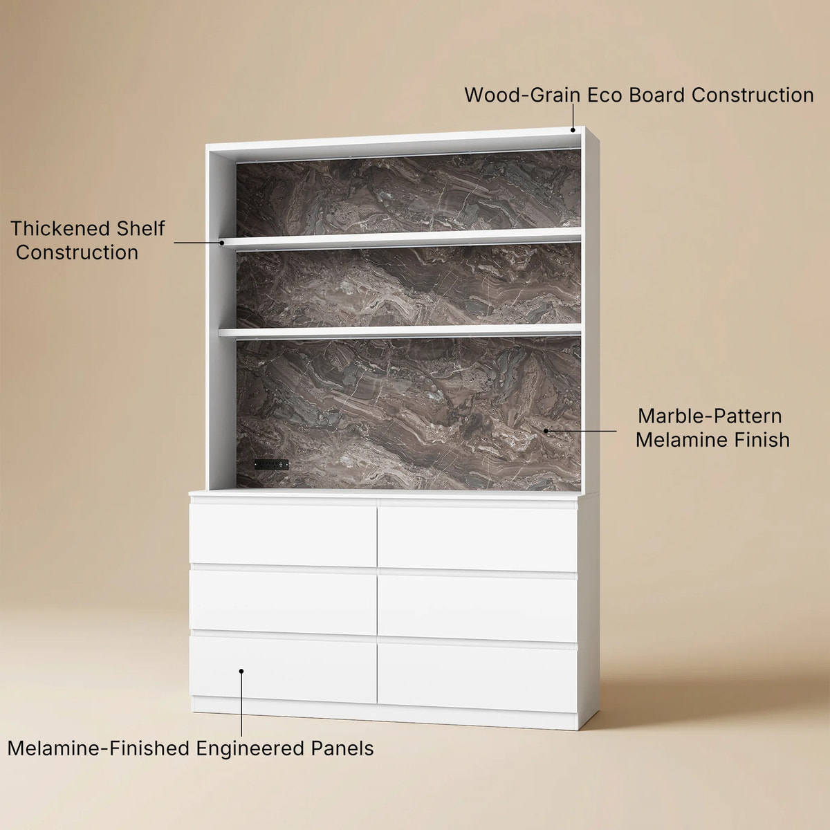 Pantry Cabinet with Built-In Power Outlet