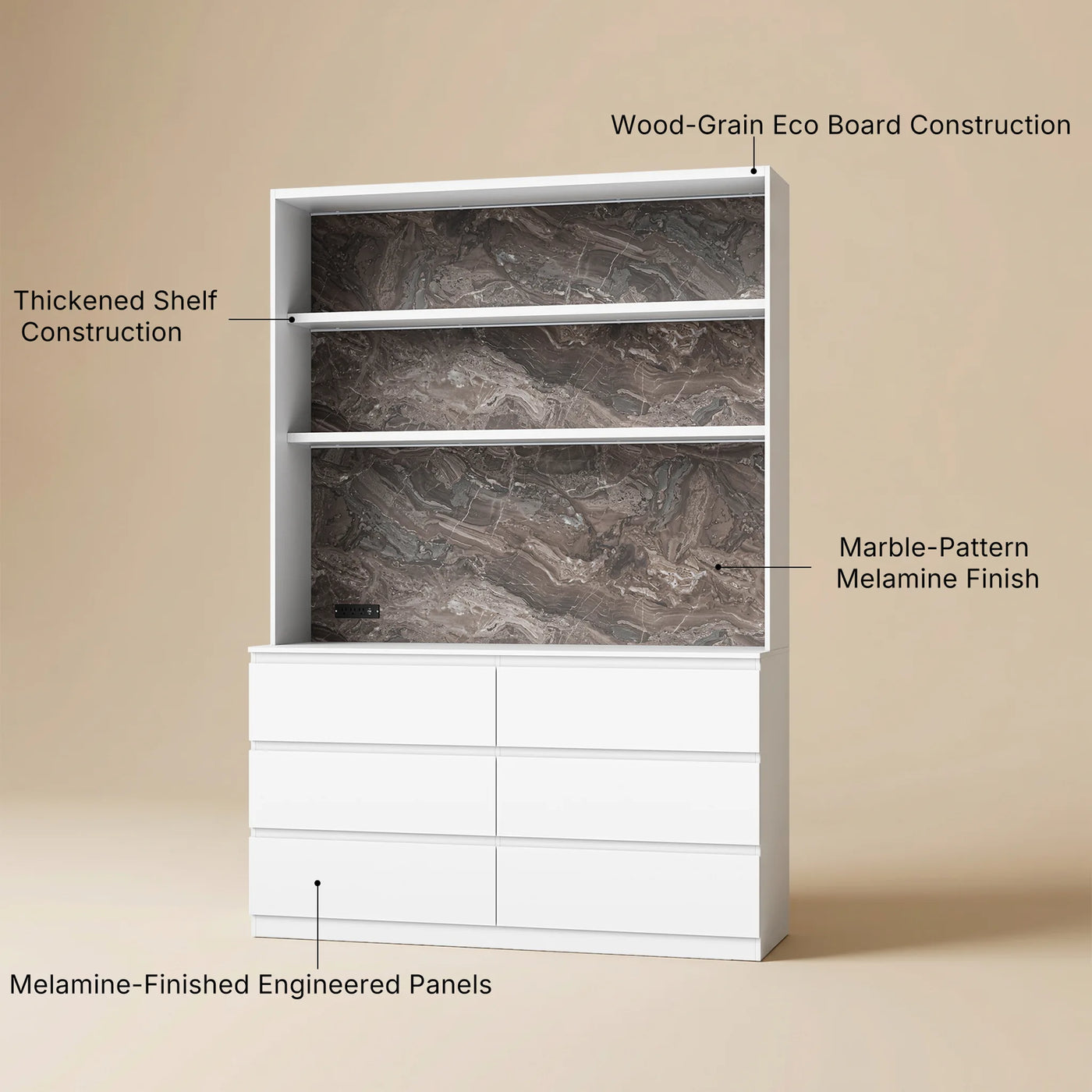 Pantry Cabinet with Built-In Power Outlet