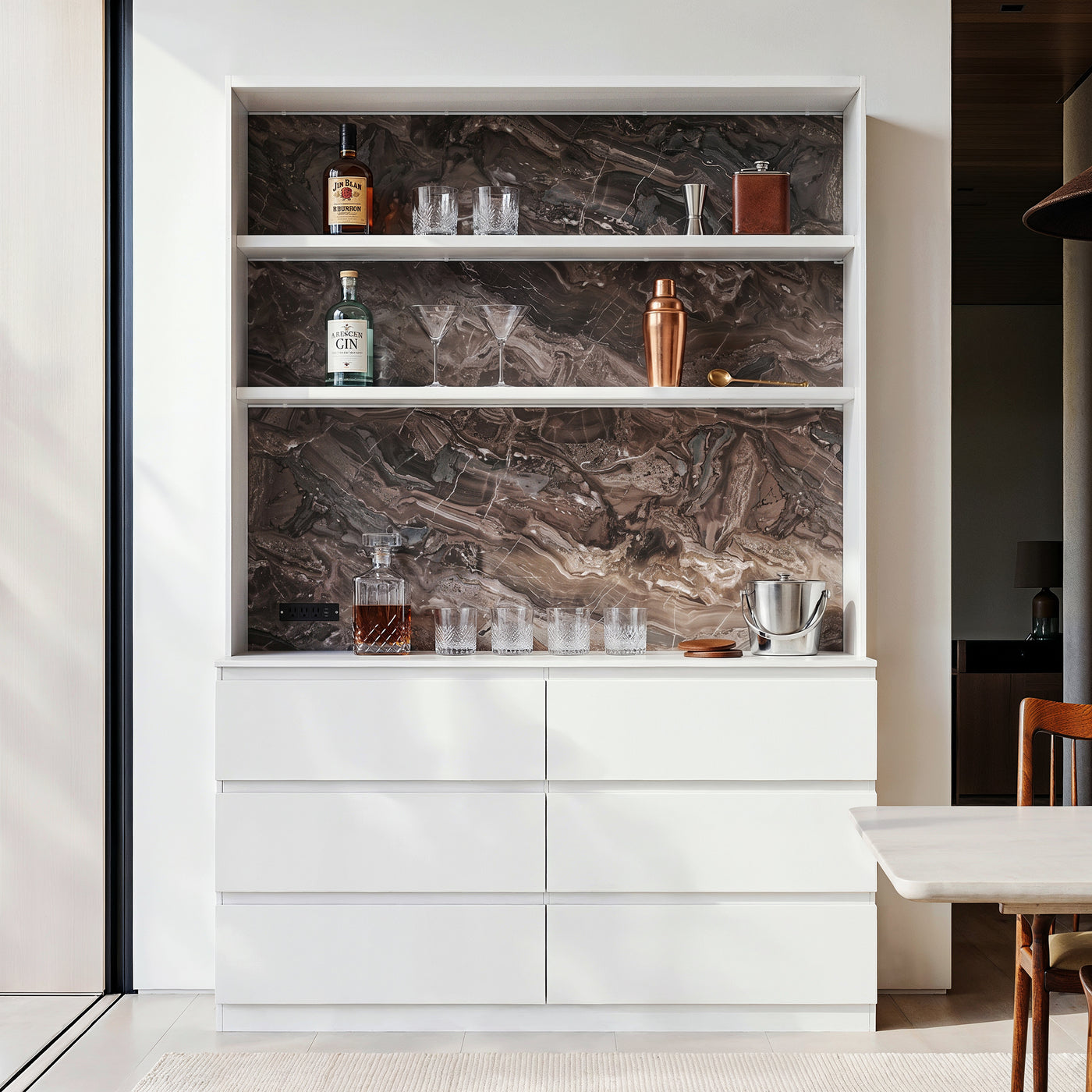 Pantry Cabinet with Built-In Power Outlet