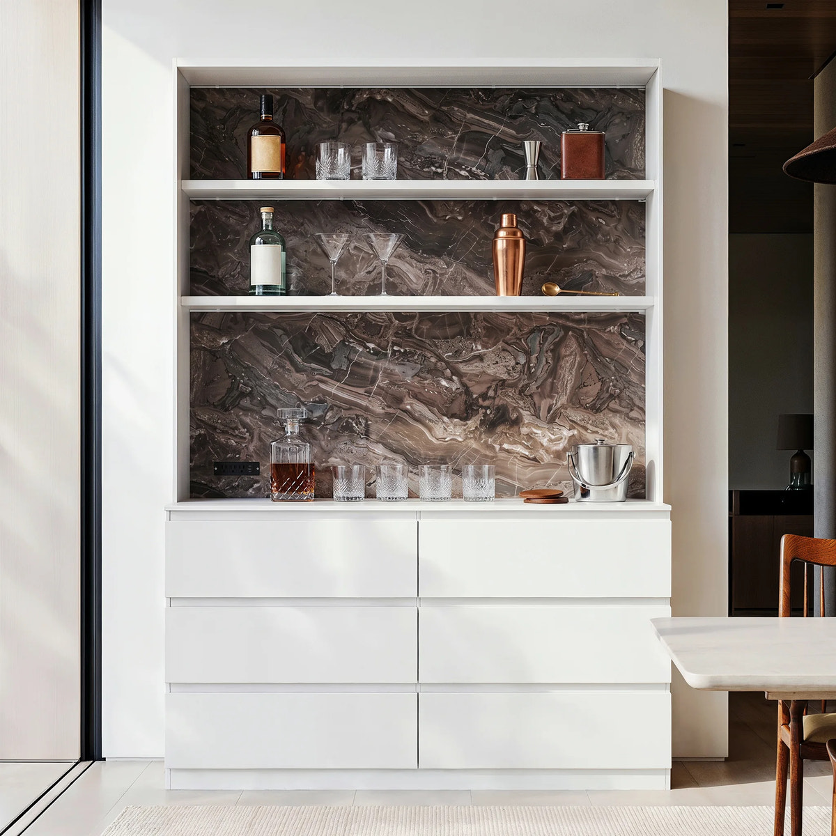 Pantry Cabinet with Built-In Power Outlet