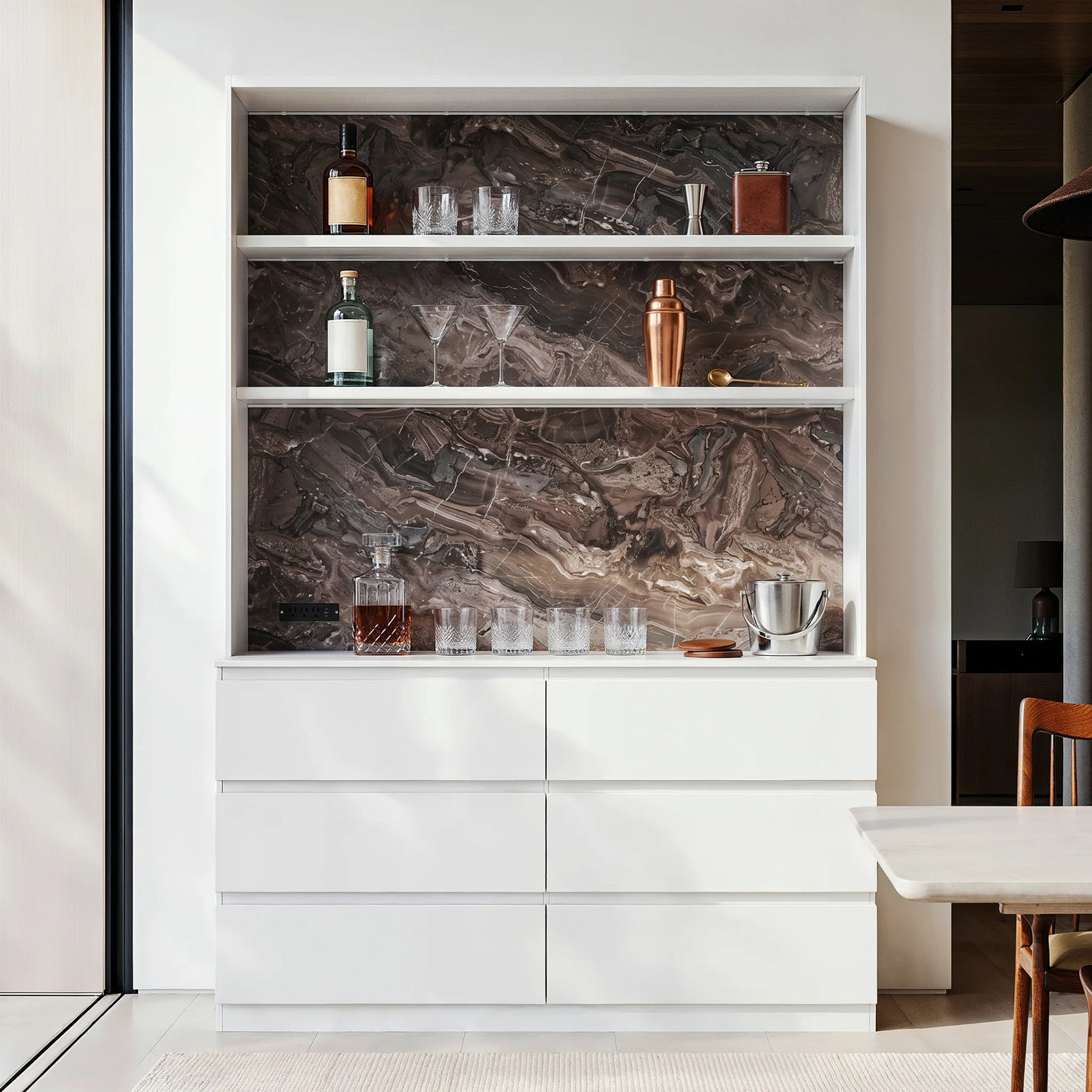 Pantry Cabinet with Built-In Power Outlet