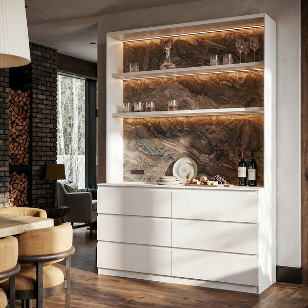 Pantry Cabinet with Built-In Power Outlet