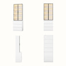 Pantry Cabinet with Glass Doors and LED Lighting