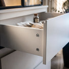 Pantry Cabinet with Glass Doors and LED Lighting