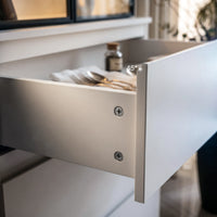 Pantry Cabinet with Glass Doors and LED Lighting