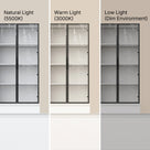 Pantry Cabinet with Glass Doors and LED Lighting