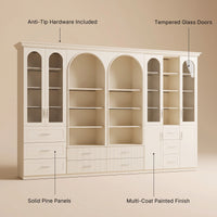 Grand Arched Modular Storage Display Wall Unit with Integrated Lighting