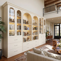 Grand Arched Modular Storage Display Wall Unit with Integrated Lighting