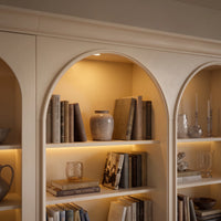 Grand Arched Modular Storage Display Wall Unit with Integrated Lighting