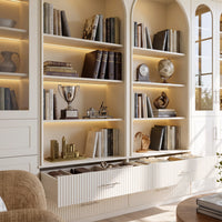 Grand Arched Modular Storage Display Wall Unit with Integrated Lighting