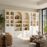 Grand Arched Modular Storage Display Wall Unit with Integrated Lighting