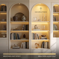 Grand Arched Modular Storage Display Wall Unit with Integrated Lighting