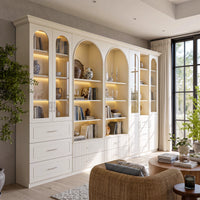 Grand Arched Modular Storage Display Wall Unit with Integrated Lighting