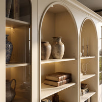 Grand Arched Modular Storage Display Wall Unit with Integrated Lighting