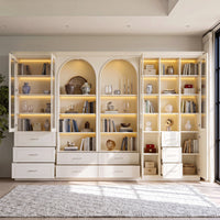 Grand Arched Modular Storage Display Wall Unit with Integrated Lighting