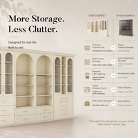 Grand Arched Modular Storage Display Wall Unit with Integrated Lighting