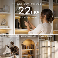Grand Arched Modular Storage Display Wall Unit with Integrated Lighting