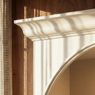 Arched Display Cabinet with Open Shelving, Drawers and Integrated Lighting