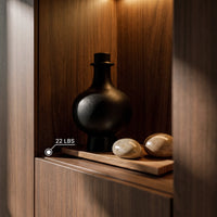 3-Door Display Storage Cabinet with Drawers-Brown
