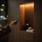 3-Door Display Storage Cabinet with Drawers-Brown