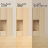 3-Door Display Storage Cabinet with Drawers-Natural
