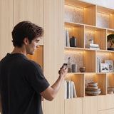Modular Display Cabinet Set with Drawers-Natural