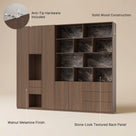 Modular Display Cabinet Set with Drawers-Brown