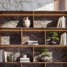 Modular Display Cabinet Set with Drawers-Brown