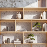 Modular Display Cabinet Set with Drawers-Natural