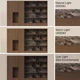 Modular Display Cabinet Set with Drawers-Brown