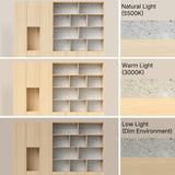 Modular Display Cabinet Set with Drawers-Natural