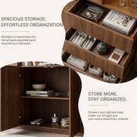 3-Piece Display Cabinet Storage Set-Brown