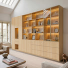 3-Piece Display Cabinet Storage Set-Natural