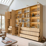 3-Piece Display Cabinet Storage Set-Natural