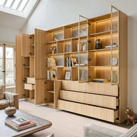 3-Piece Display Cabinet Storage Set-Natural
