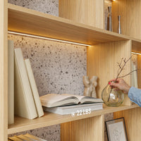 3-Piece Display Cabinet Storage Set-Natural