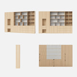 3-Piece Display Cabinet Storage Set-Natural