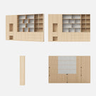 3-Piece Display Cabinet Storage Set-Natural