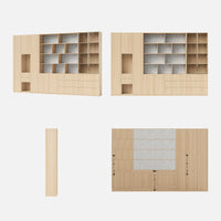 3-Piece Display Cabinet Storage Set-Natural